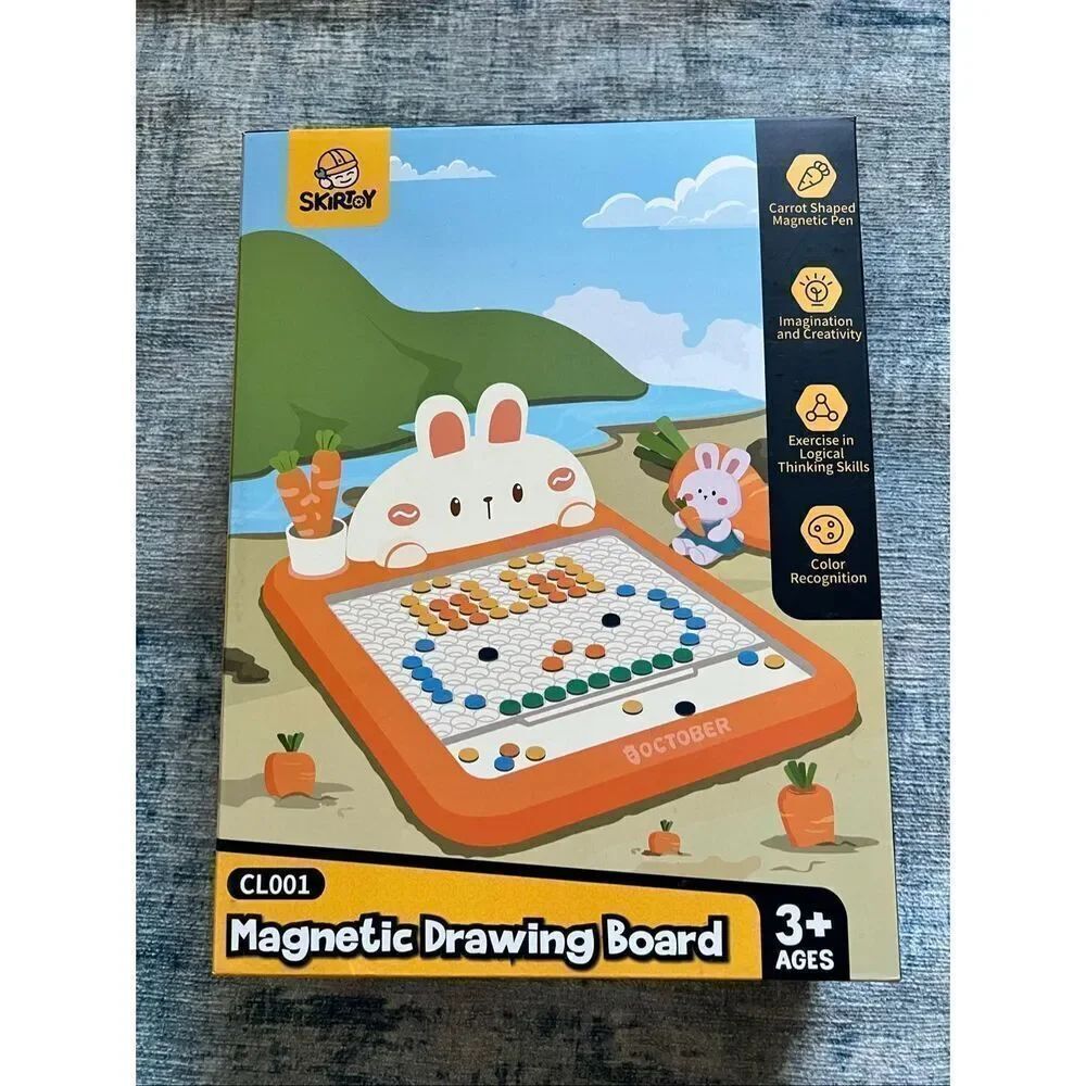 NIB! Skirtoy Bunny Rabbit Carrots Magnetic Drawing Board Toy
